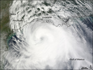 Satellite imagery of Hurricane Ike (courtesy of NOAA).